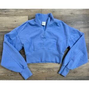 Offline by Aerie Quarter Zip Cropped Sweatshirt Women’s Medium | Blue